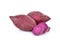 Purple sweet yams on white background.