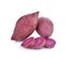 Purple sweet yams on white background.