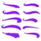 Purple Swirls Swoosh Marks with Vector Hand Drawn Highlighter Accent Line Designs