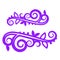 Purple Swirls Swoosh Marks with Vector Hand Drawn Highlighter Accent Line Designs