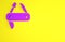 Purple Swiss army knife icon isolated on yellow background. Multi-tool, multipurpose penknife. Multifunctional tool