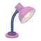 Purple table lamp. Light for making lessons .School And Education single icon in cartoon style vector symbol stock
