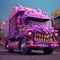Purple Teeth Truck: A Mexican Folklore-inspired 3d Rendering