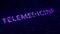 Purple TELEMEDICINE word made with flying luminescent particles. Loopable 3D rendering