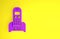 Purple Telephone icon isolated on yellow background. Landline phone. Minimalism concept. 3d illustration 3D render