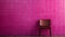 Purple Tiled Background With Dark Pink Ceramic Chair - 3d Render