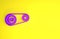 Purple Timing belt kit icon isolated on yellow background. Minimalism concept. 3d illustration 3D render