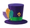 purple tophat with feathers