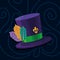 purple tophat with feathers