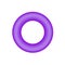 Purple torus basic simple 3d shapes isolated on white background, geometric torus icon, 3d shape symbol torus, clip art geometric