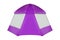 Purple tourist tent isolated