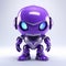 Purple Toy Robot With Realistic Lighting And Cute Cartoonish Design