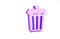 Purple Trash can icon isolated on white background. Garbage bin sign. Recycle basket icon. Office trash icon. Minimalism