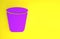 Purple Trash can icon isolated on yellow background. Garbage bin sign. Recycle basket icon. Office trash icon