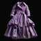 Purple Trench Coat With Velvet Ruffles - Hyper Realistic And Detailed