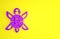 Purple Turtle icon isolated on yellow background. Minimalism concept. 3d illustration 3D render