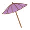 Purple umbrella cartoon flat style