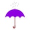 Purple umbrella in the rain vector illustration