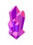 Purple Uncut Sharp Crystals Isolated Illustration