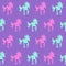 Purple unicorn ilhouette seamless pattern