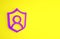 Purple User protection icon isolated on yellow background. Secure user login, password protected, personal data