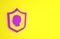 Purple User protection icon isolated on yellow background. Secure user login, password protected, personal data