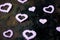 Purple Valentine`s day hearts.