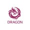 Purple vector Chinese dragon in a circle shape