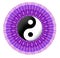 Purple vector mandala with jin jang symbol