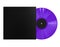 Purple Vinyl Disc Record with Black Sleeve Cover and Black Label. Colored LP Vinyl for Turntable Isolated on White Background.