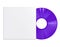 Purple Vinyl Disc Record with Sleeve Cover. Colored LP Vinyl for Turntable Isolated on White Background.