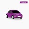 Purple, violet Mini Car Coupe Icon  Vector