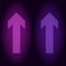 Purple and violet neon dot arrow