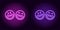 Purple and violet neon laughing emoji, fool day