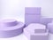 Purple violet podiums minimal product display set