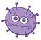 Purple virus, illustration, vector