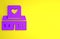 Purple Volunteer center icon isolated on yellow background. Minimalism concept. 3D render illustration