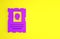 Purple Wanted western poster icon isolated on yellow background. Reward money. Dead or alive crime outlaw. Minimalism