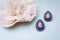 Purple wedding earrings