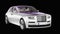 purple and white luxury sedan car with black background