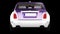 purple and white luxury sedan car with black background