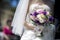 Purple white vintage wedding bouquet