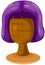 Purple wig on mannequin head