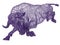 Purple wire framed bull