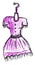 Purple woman dress, illustration, vector