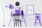 Purple workspace concept and mockup