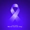 Purple world cancer day awareness ribbon concept