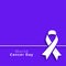 Purple world cancer day minimal poster design