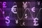 Purple World Currencies Business Abstract