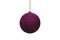 Purple Xmas balls isolated over white background. Xmas Balls with velvet and velours texture.